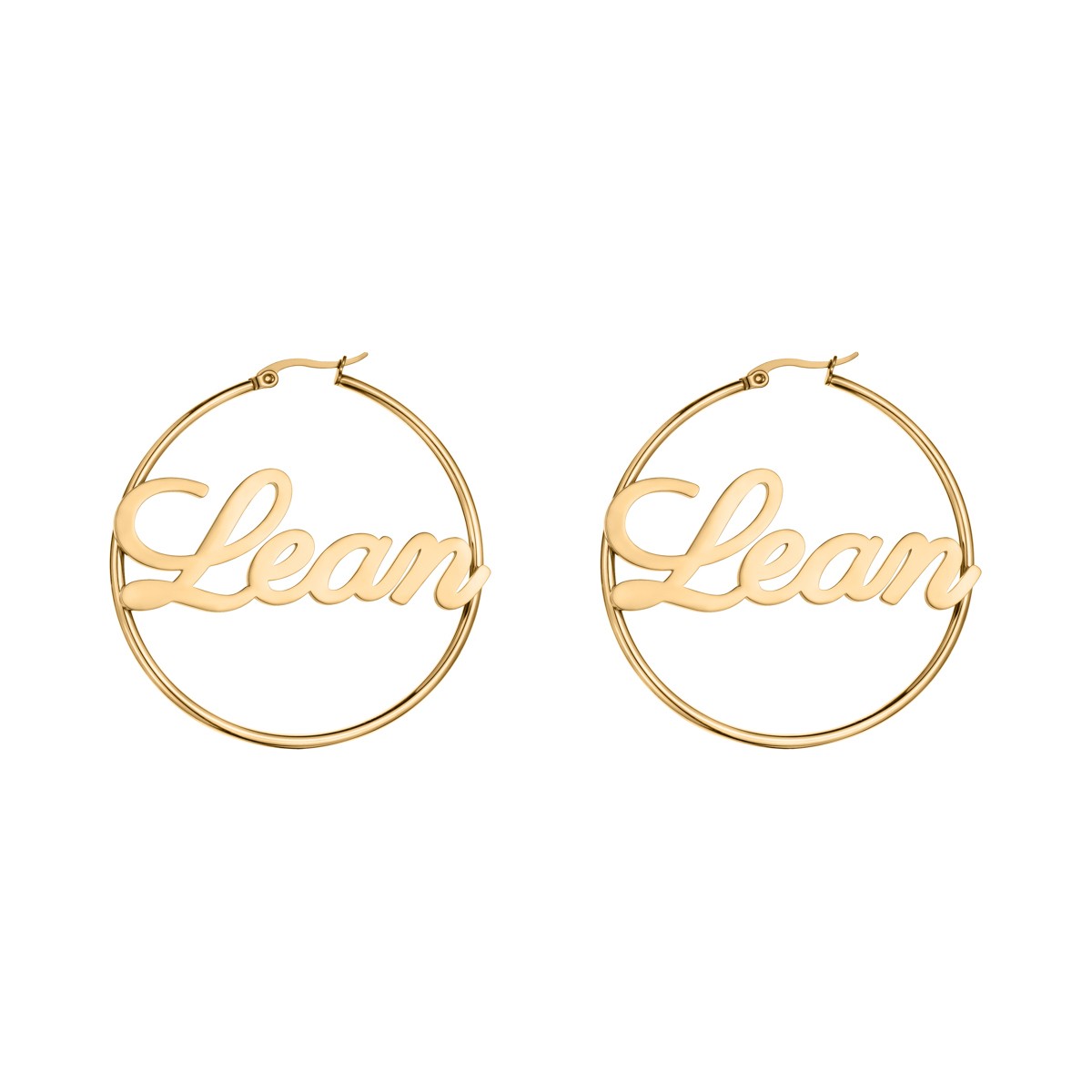 Custom Name Round Hoop Earrings