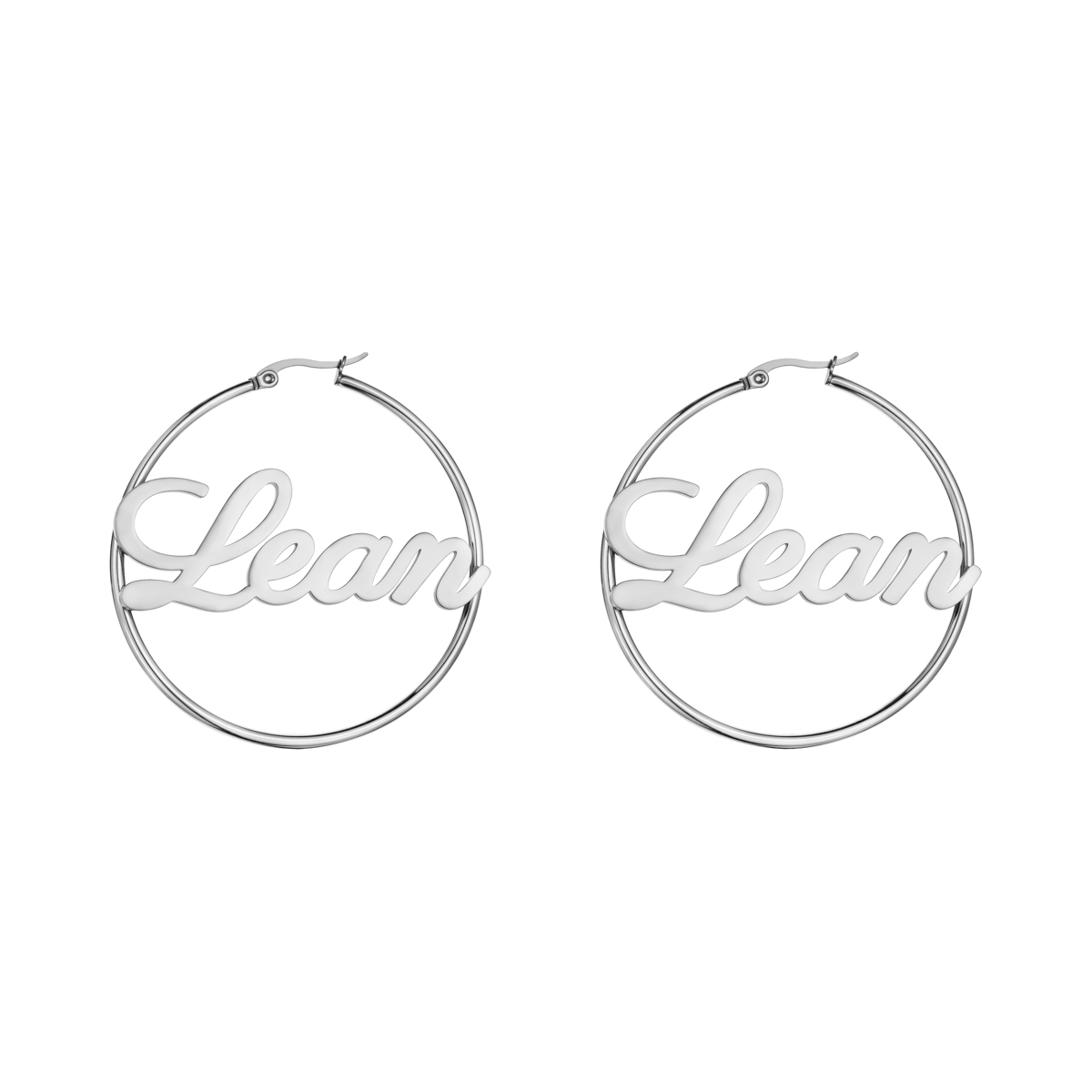 Custom Name Round Hoop Earrings
