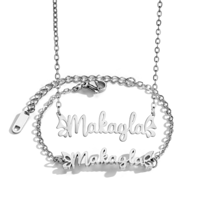 Double Sided Butterfly Wing Name Necklace