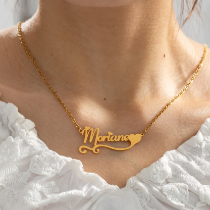 Custom Name Ribbon Necklace