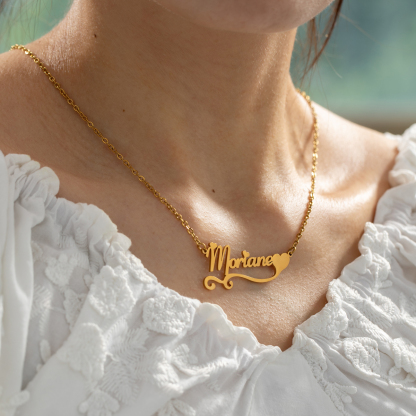 Custom Name Ribbon Necklace