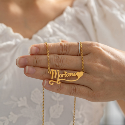 Custom Name Ribbon Necklace