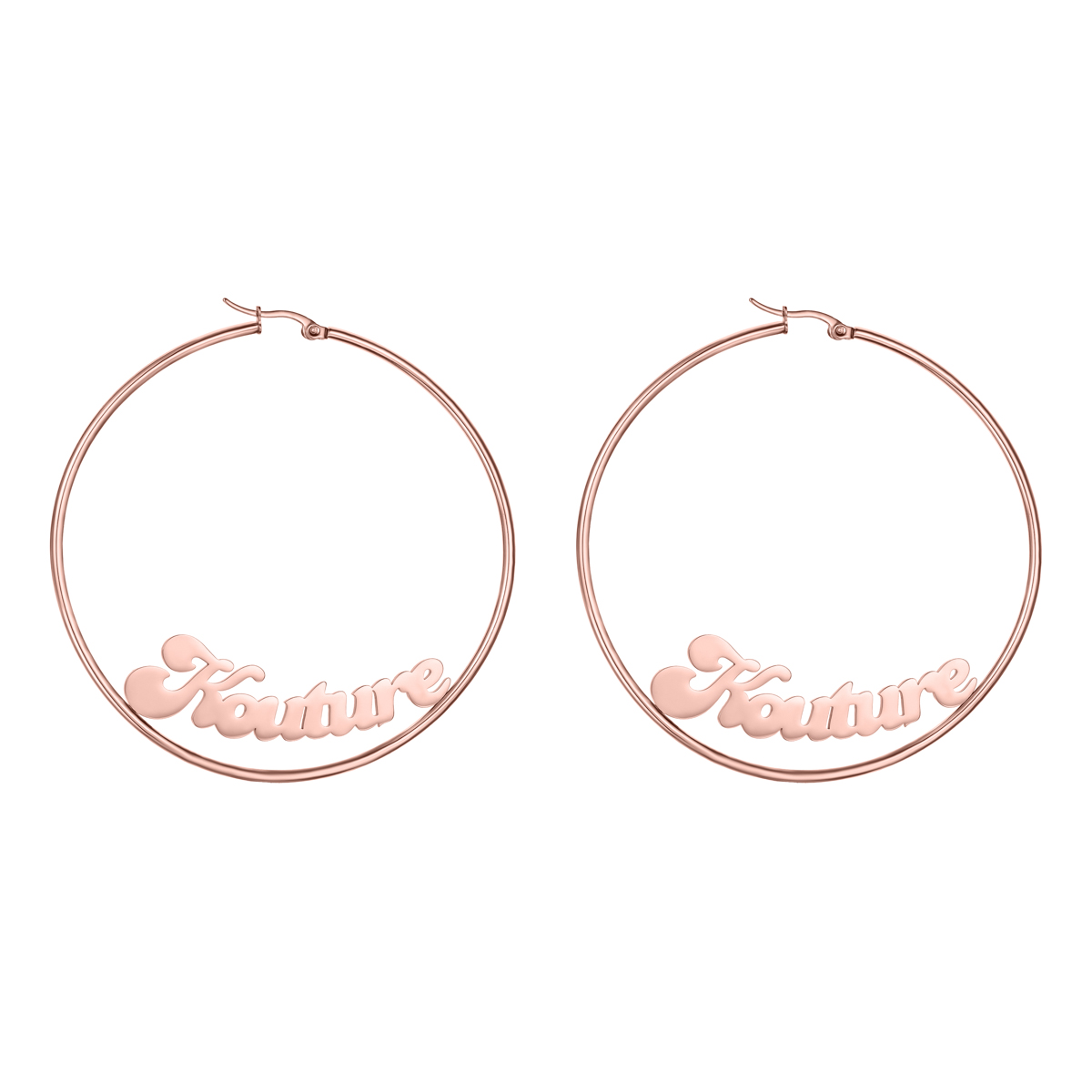 Stainless Steel Custom Name Hoop Earrings