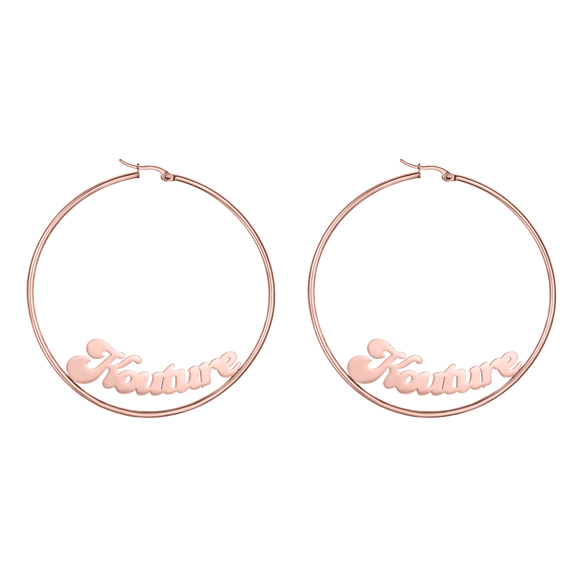 Stainless Steel Custom Name Hoop Earrings