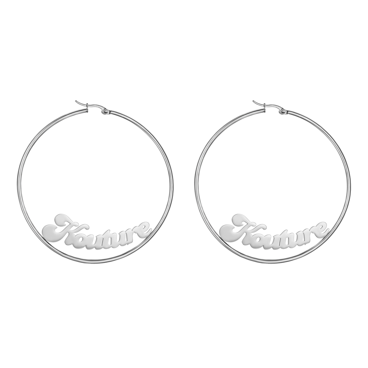 Stainless Steel Custom Name Hoop Earrings