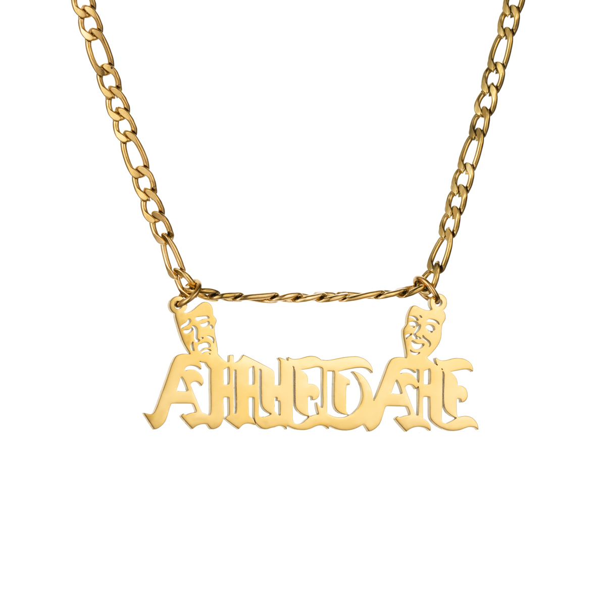 Personalized Retro Masks and Customized Name Necklaces