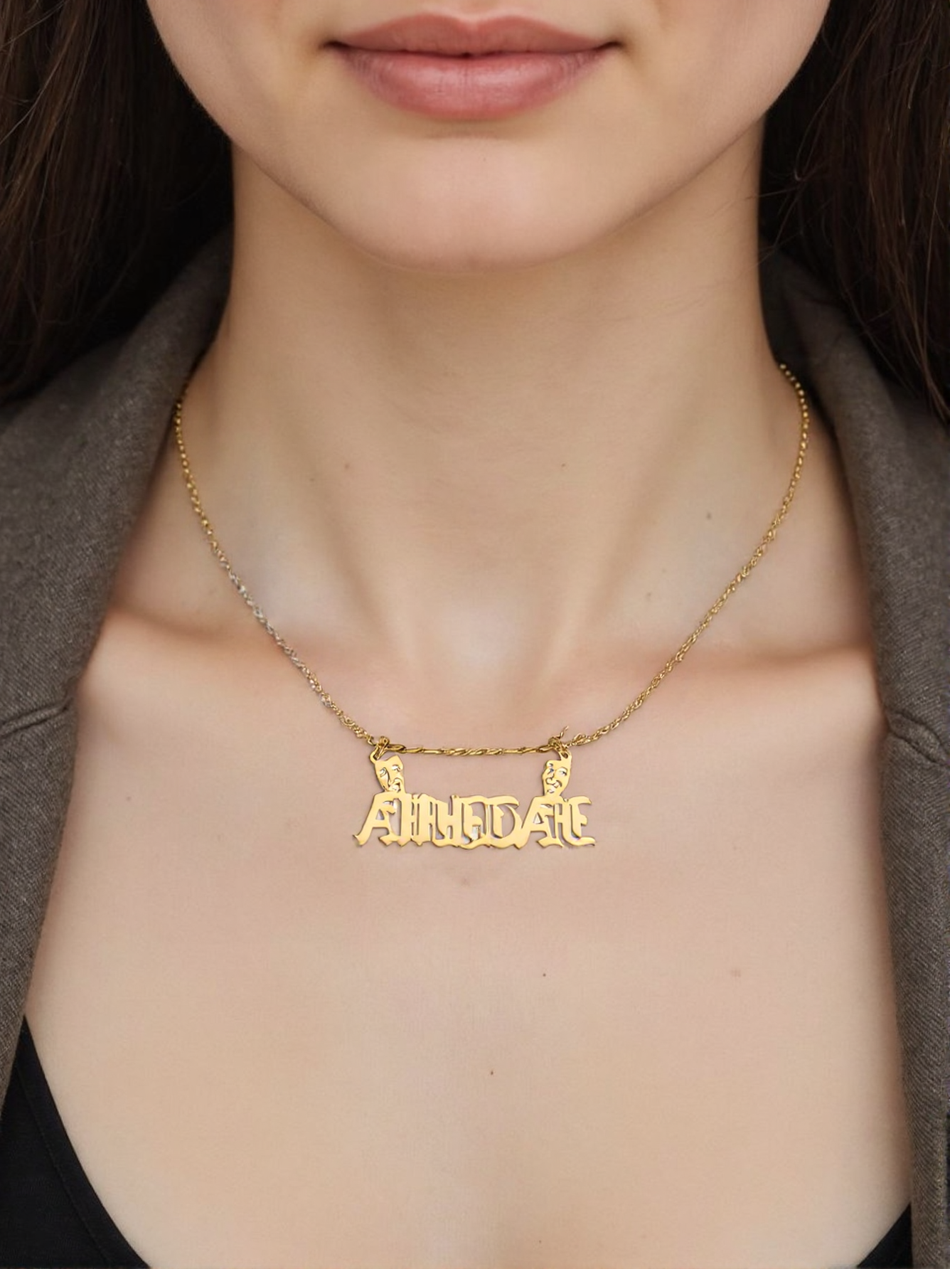 Personalized Retro Masks and Customized Name Necklaces