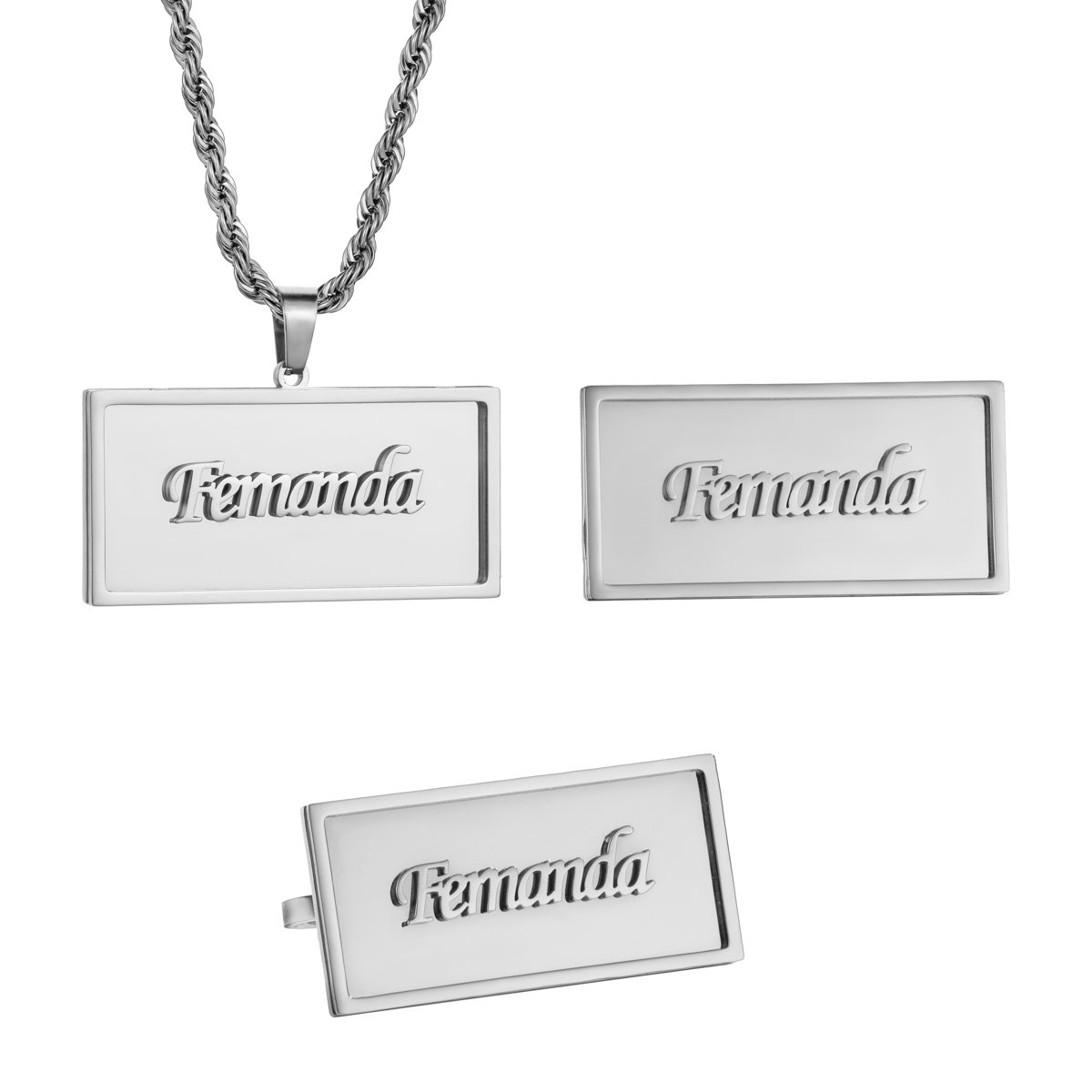 Custom Three Piece Set with the Hip-hop Design of a Rectangular Block Shape