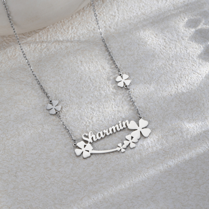 Customized Name Four-leaf Clover Necklace