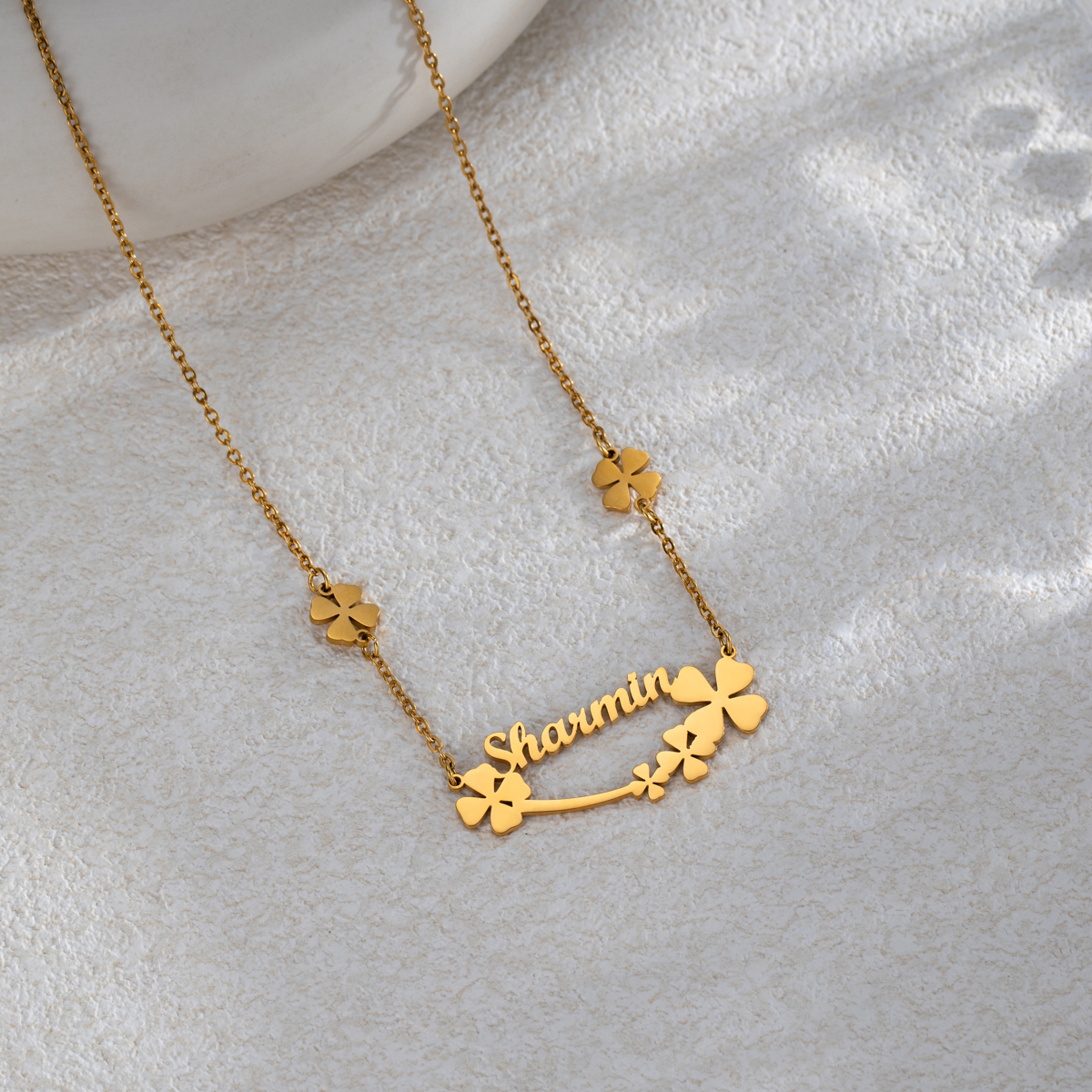Customized Name Four-leaf Clover Necklace