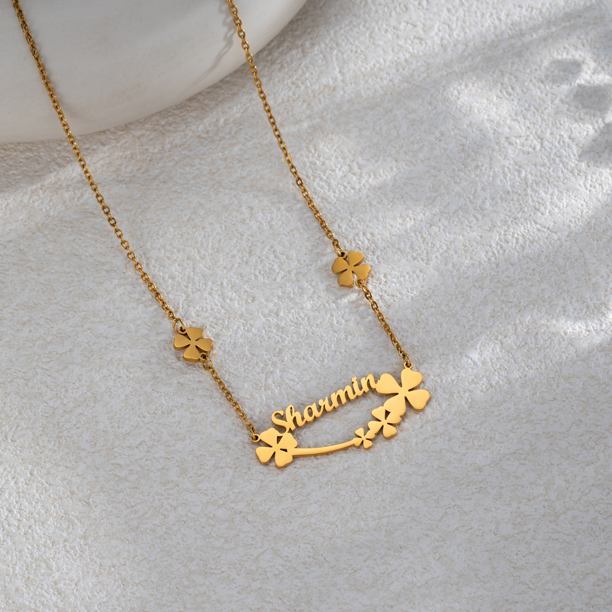 Customized Name Four-leaf Clover Necklace