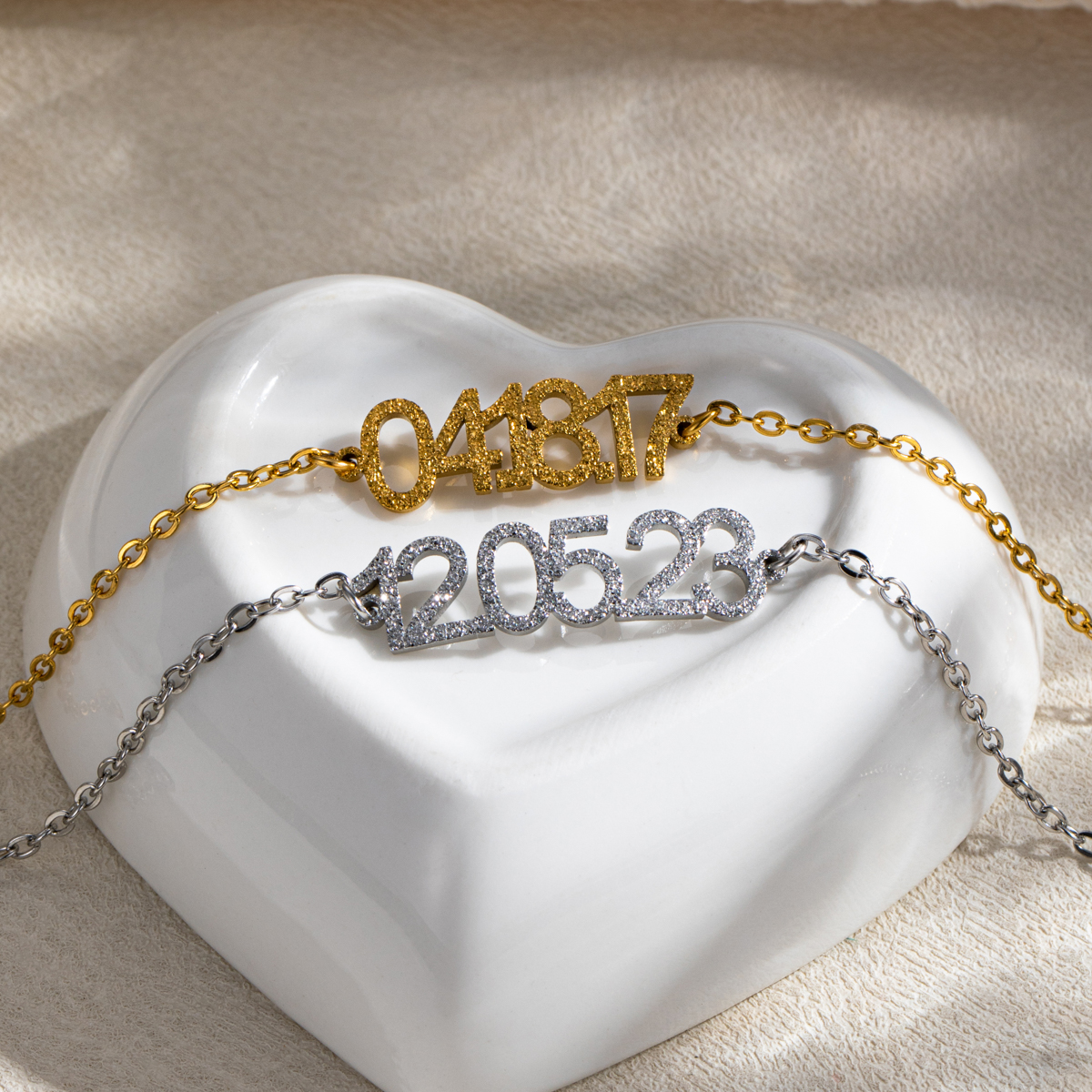 Customized Sand-Pressed Bracelet with Commemorative Significance Numbers 