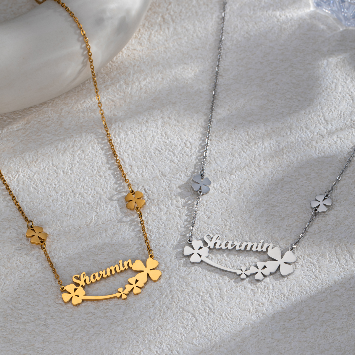 Customized Name Four-leaf Clover Necklace
