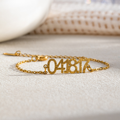 Customized Sand-Pressed Bracelet with Commemorative Significance Numbers 