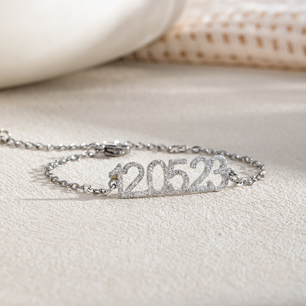 Customized Sand-Pressed Bracelet with Commemorative Significance Numbers 