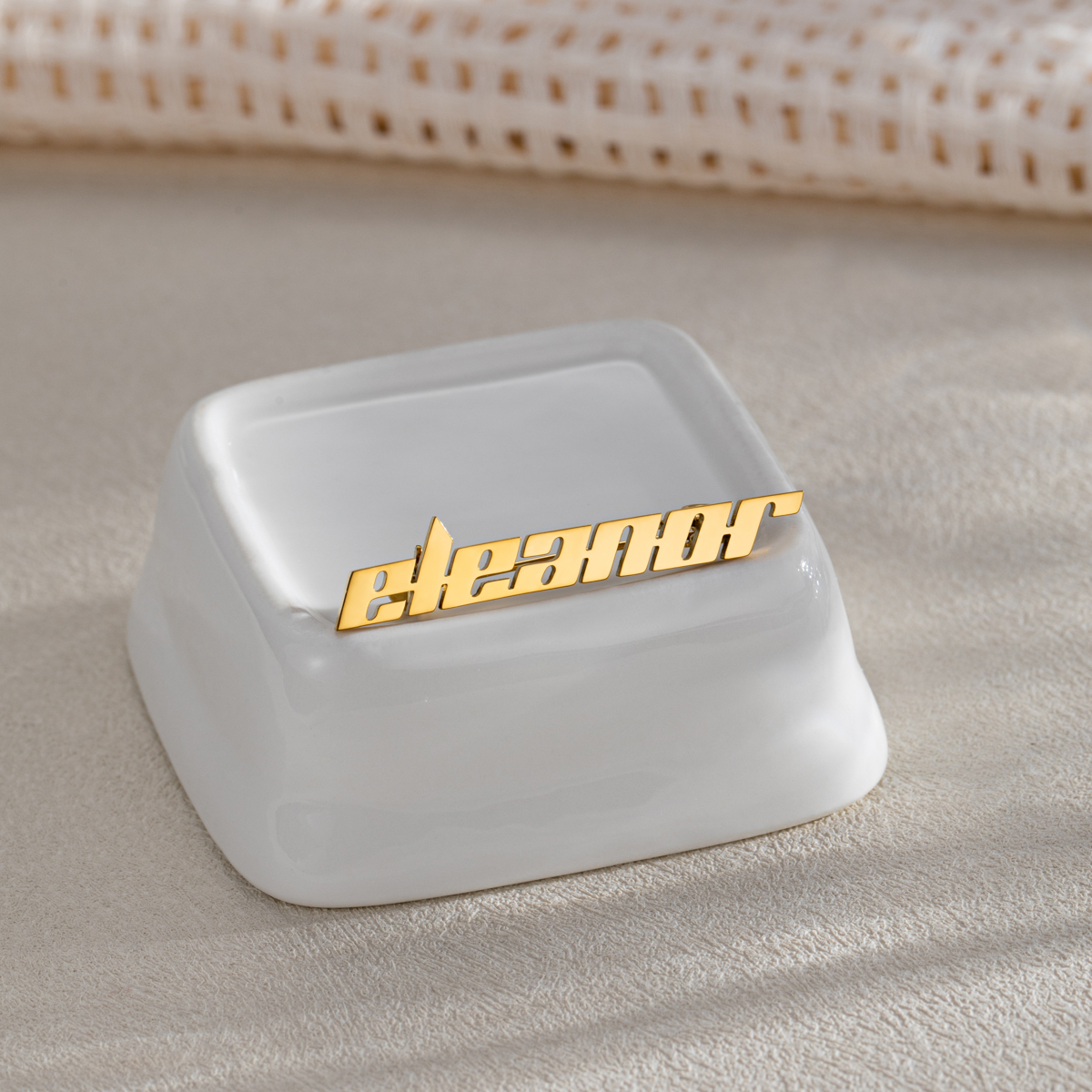 Custom Alphabet Brooch with a Sense of Technological Futurism