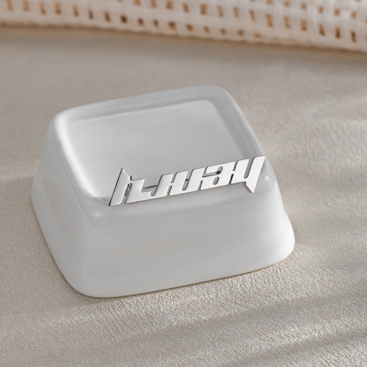 Custom Alphabet Brooch with a Sense of Technological Futurism
