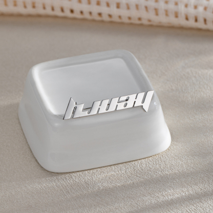 Custom Alphabet Brooch with a Sense of Technological Futurism