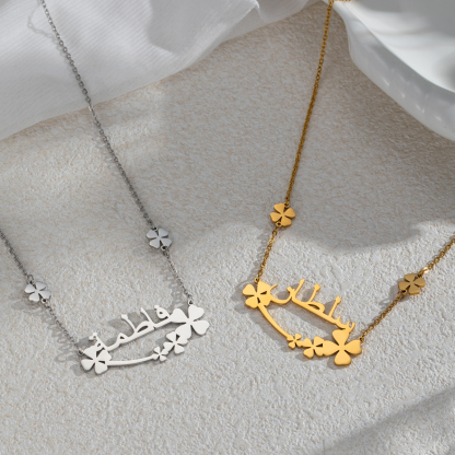 Customized Name Four-leaf Clover Necklace