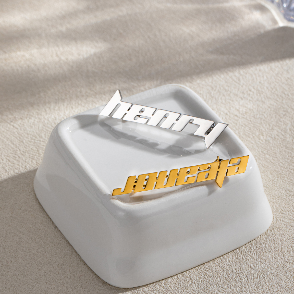 Custom Alphabet Brooch with a Sense of Technological Futurism