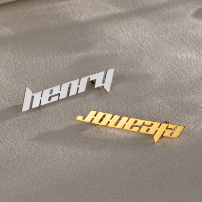 Custom Alphabet Brooch with a Sense of Technological Futurism