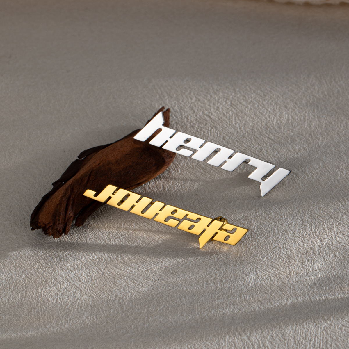 Custom Alphabet Brooch with a Sense of Technological Futurism