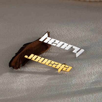 Custom Alphabet Brooch with a Sense of Technological Futurism