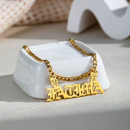 Personalized Retro Masks and Customized Name Necklaces