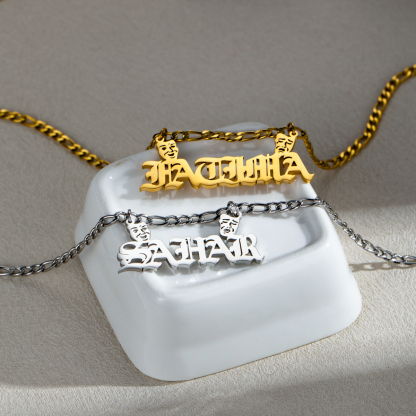 Personalized Retro Masks and Customized Name Necklaces