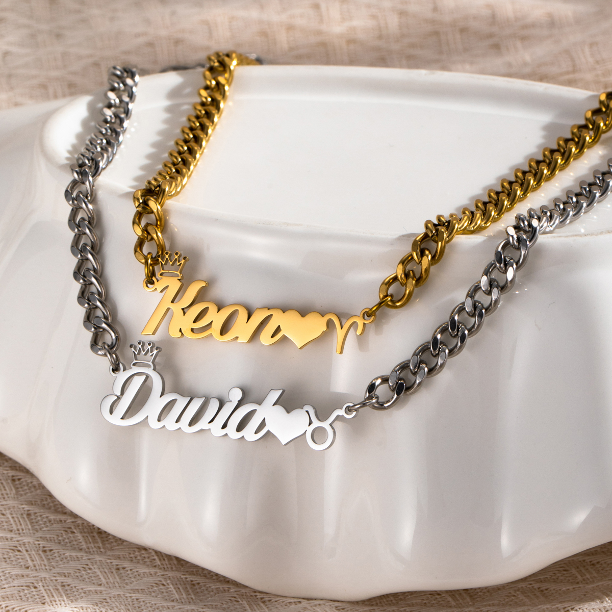 Custom Name Crown Constellation Necklace