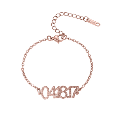 Customized Sand-Pressed Bracelet with Commemorative Significance Numbers 