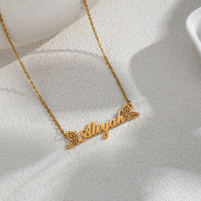 Customized Name Butterfly Necklace