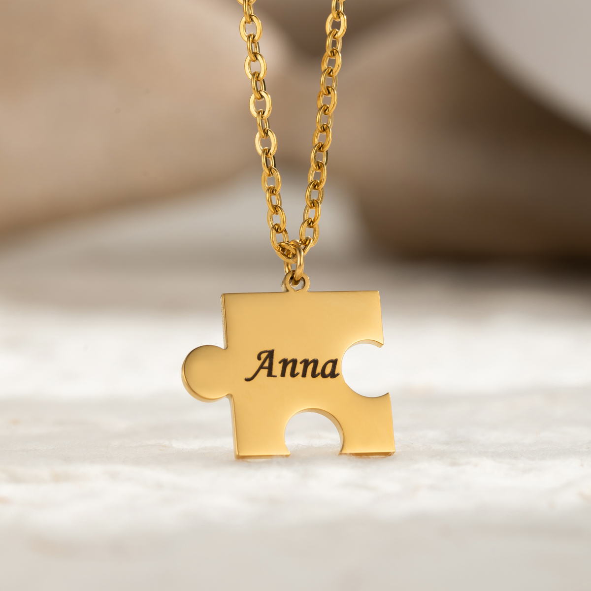 Customized Name Necklaces for Lover with Puzzle