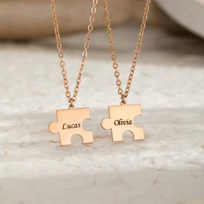 Customized Name Necklaces for Lover with Puzzle
