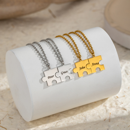 Customized Name Necklaces for Lover with Puzzle