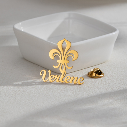 Custom Name Fleur-de-lis Brooch