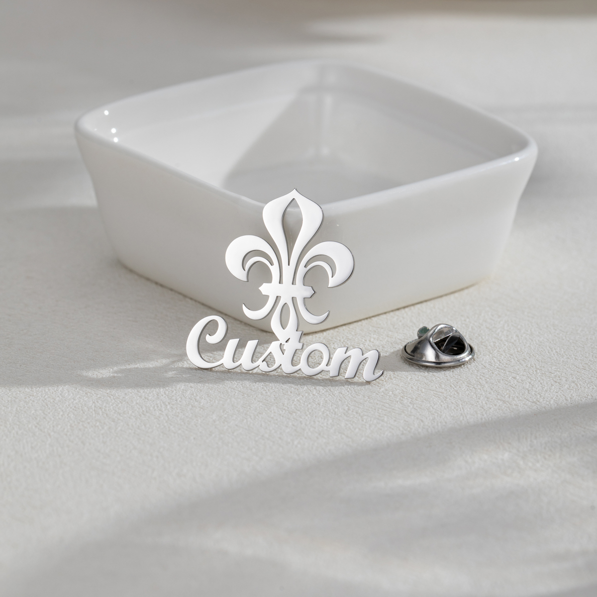 Custom Name Fleur-de-lis Brooch