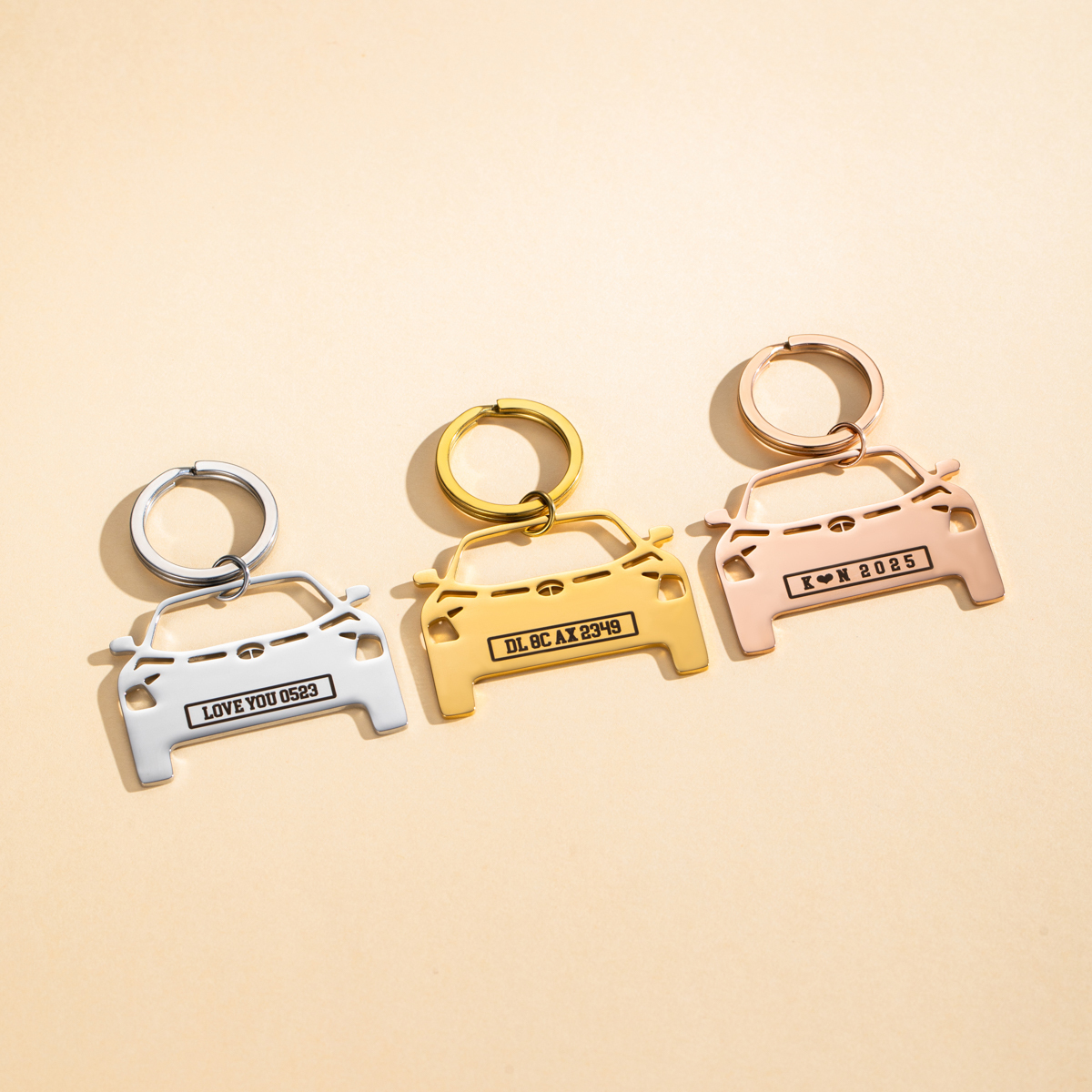 Customized Sentence Car Keychain in the Shape of Car