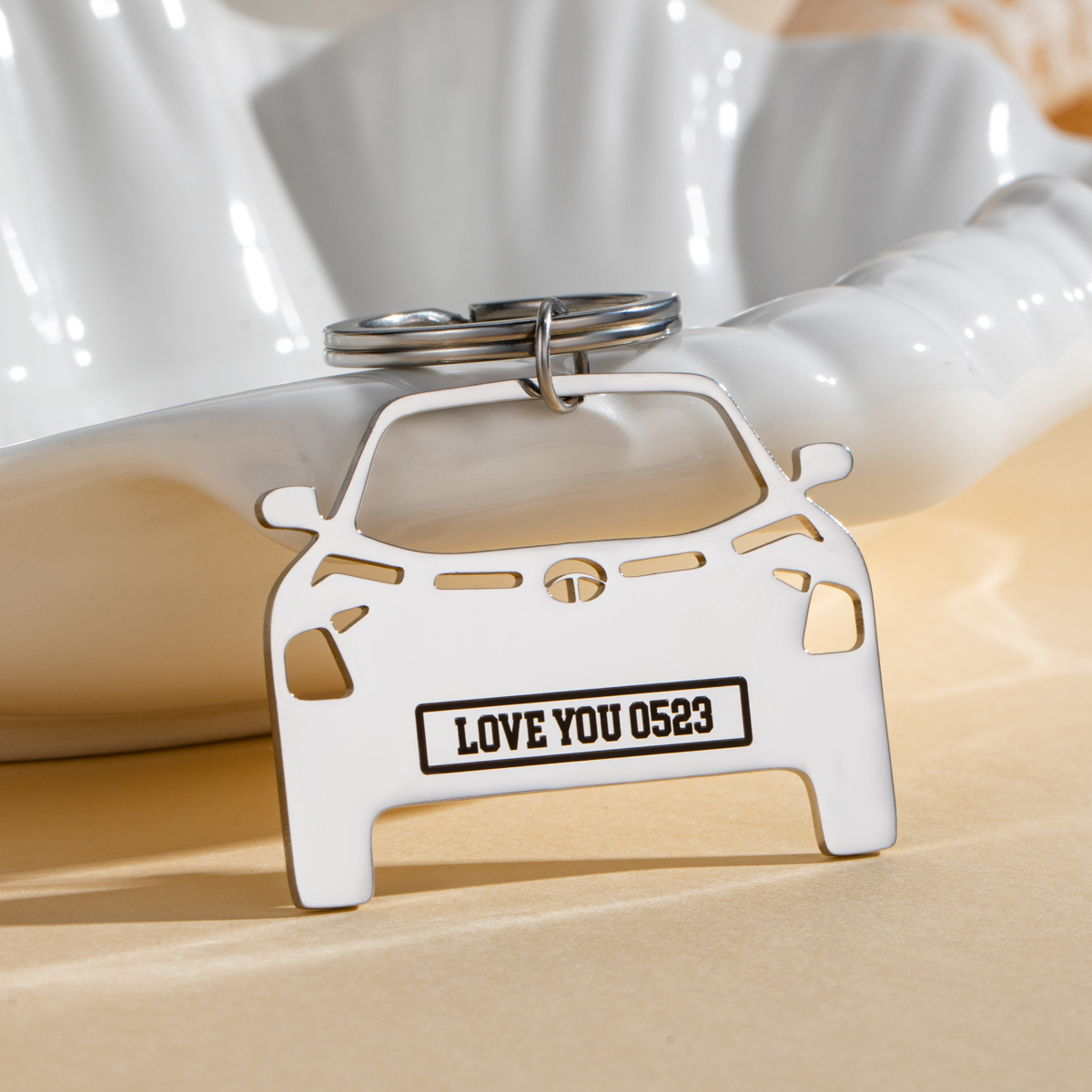 Customized Sentence Car Keychain in the Shape of Car