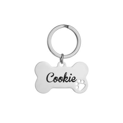 Custom Name Keychain in the Shape of a Dog Bone