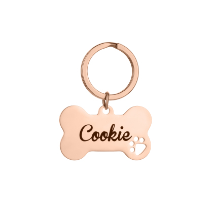 Custom Name Keychain in the Shape of a Dog Bone