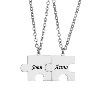 Customized Name Necklaces for Lover with Puzzle