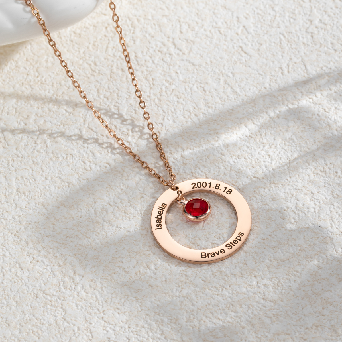 Personalized Birthstone Necklace with Your Own Personal Information