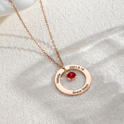 Personalized Birthstone Necklace with Your Own Personal Information