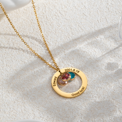 Personalized Birthstone Necklace with Your Own Personal Information