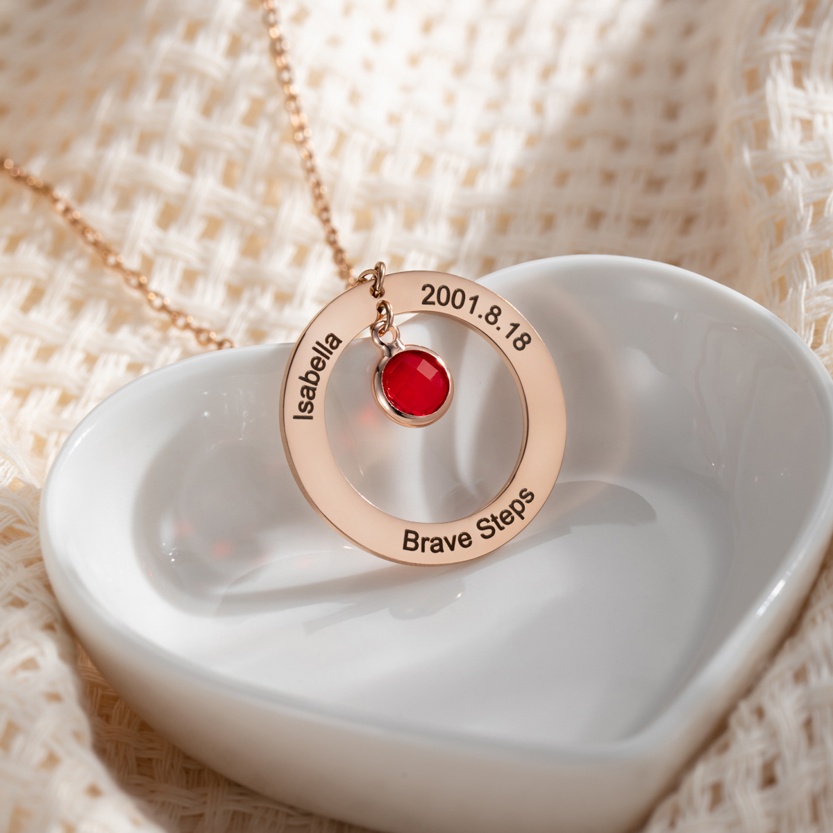 Personalized Birthstone Necklace with Your Own Personal Information