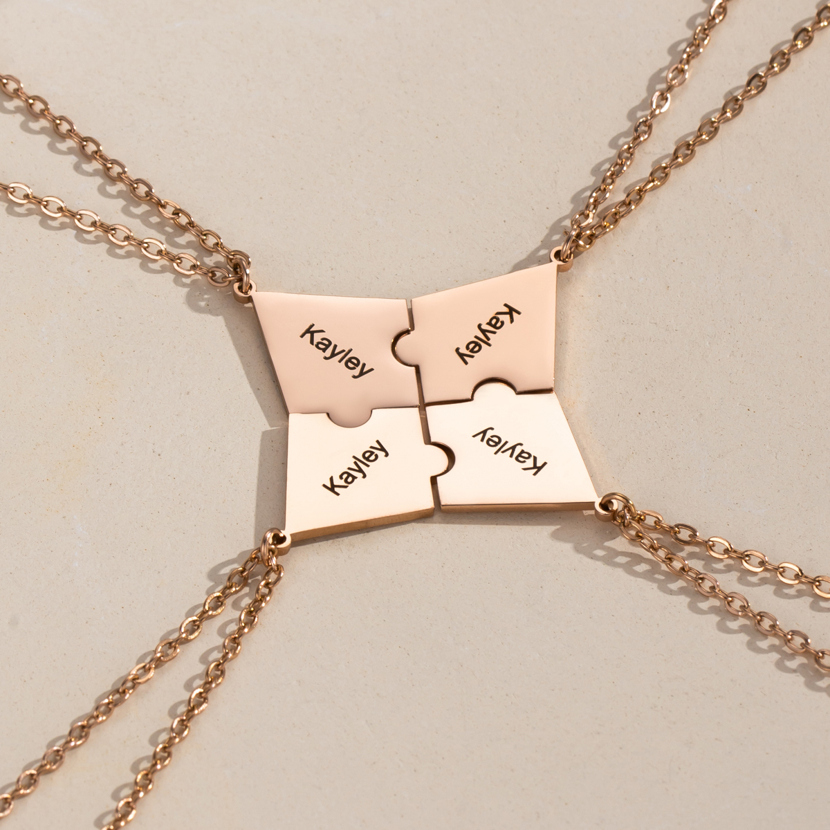 Customized Necklace with Snowflake Shape and Multiple Name Puzzles