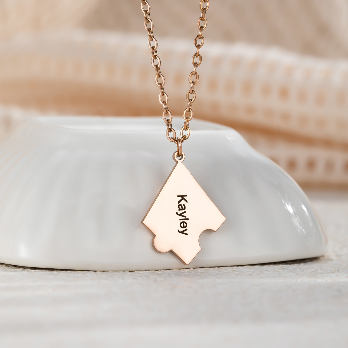 Customized Necklace with Snowflake Shape and Multiple Name Puzzles