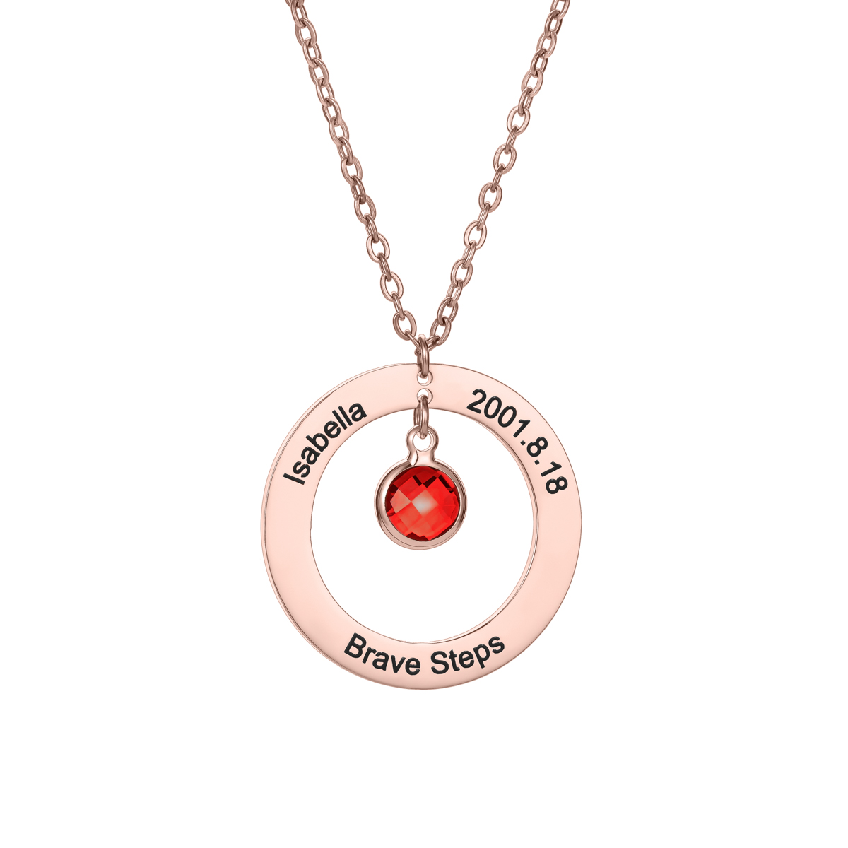 Personalized Birthstone Necklace with Your Own Personal Information