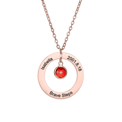 Personalized Birthstone Necklace with Your Own Personal Information